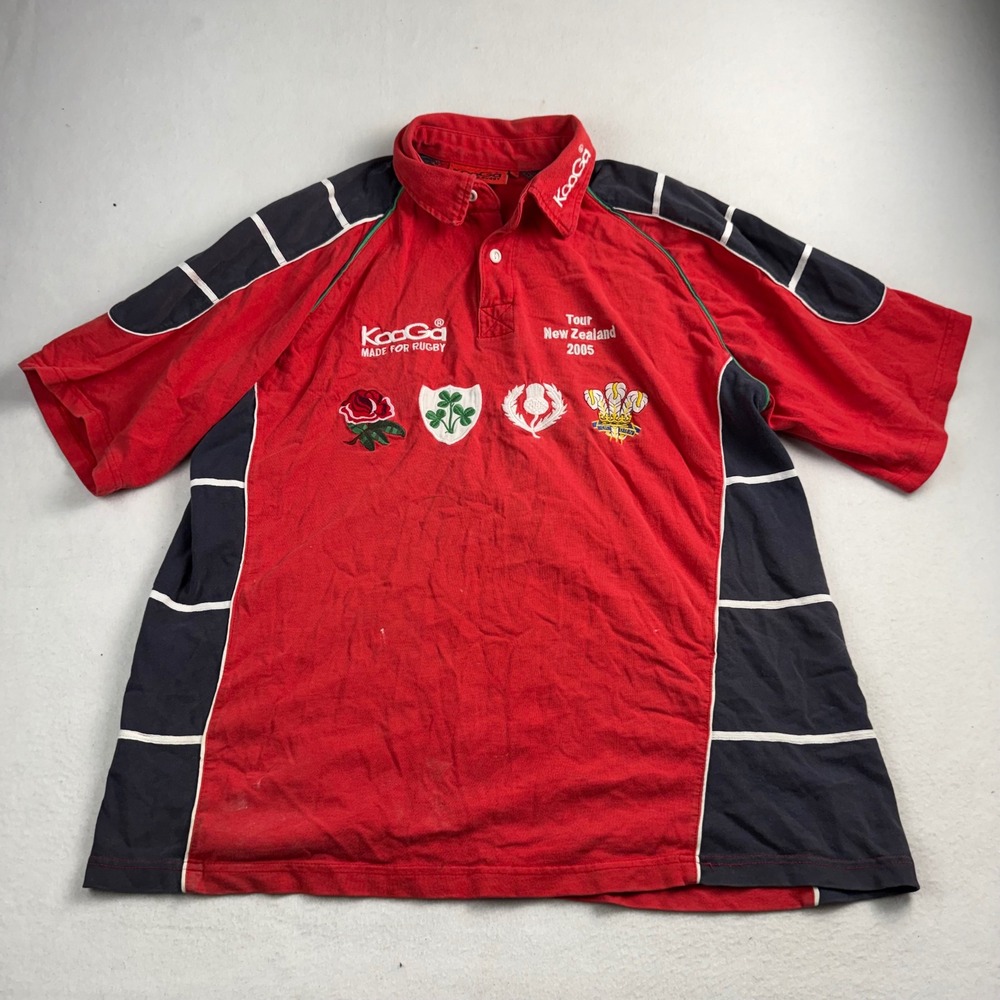 KooGa Mens Tour‎ New Zealand 2005 Rugby Shirt Red XL Short Sleeve Polo Jersey